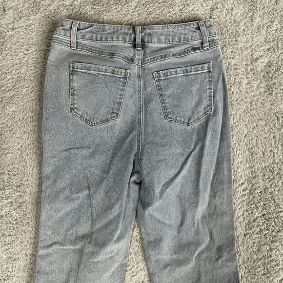 1822 Denim Women Retro 70s Super Flared Jeans Slit Hem Bell Bottom High Rise Y2K - Picture 15 of 16